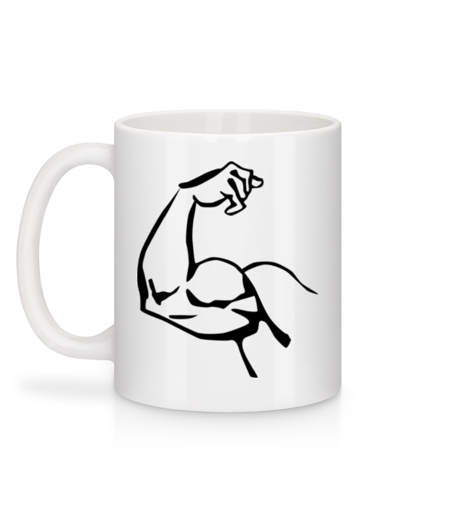 Aperçu: Muscles - Noire/Blanc - Mug en céramique blanc - Blanc - Derrière