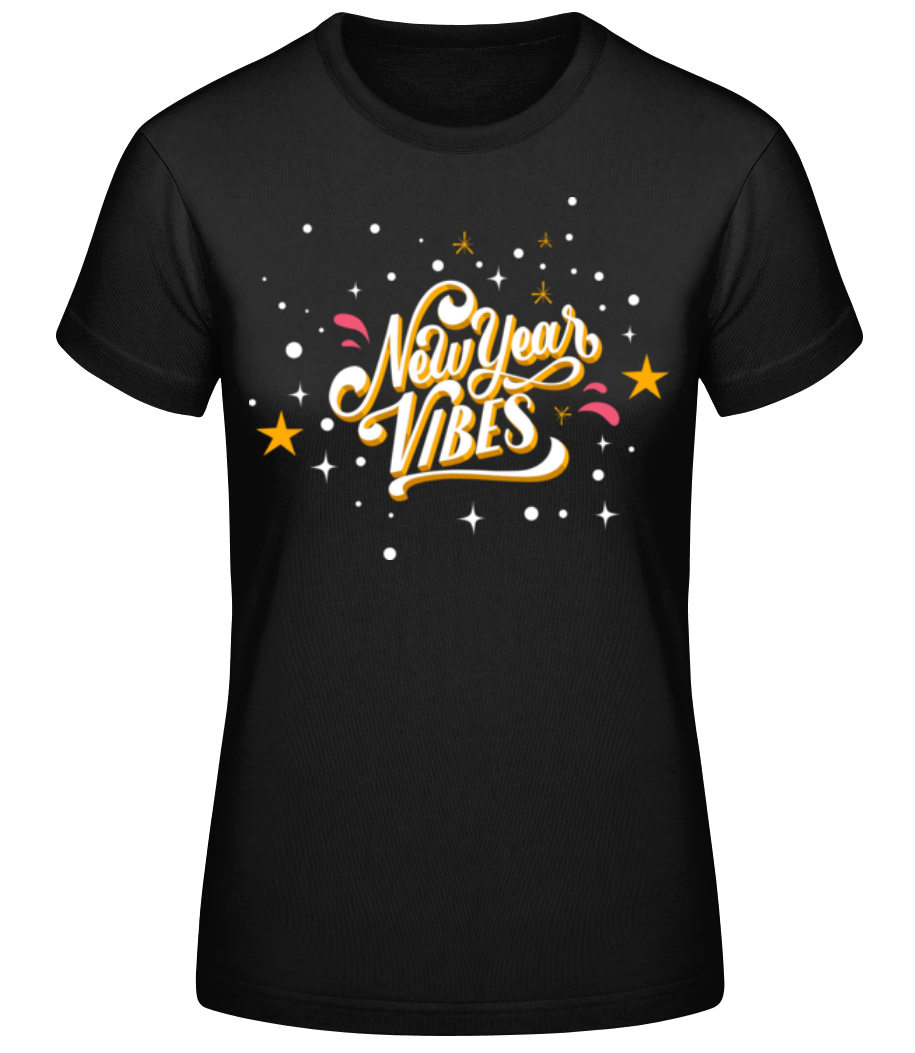 Vorschau: New Year Vibes - Frauen Basic T-Shirt - Schwarz - Vorne