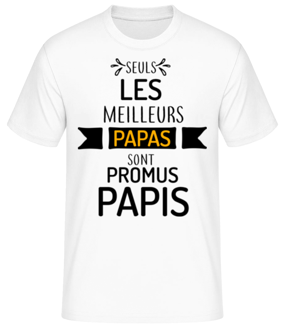 Les Meilleurs Papas Sont Papi - T-shirt standard Homme - Blanc - Devant