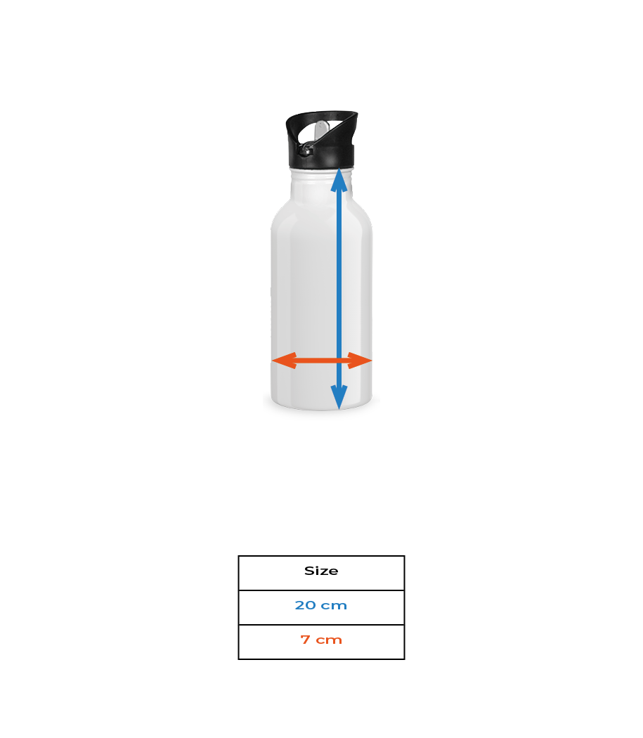 Aperçu: Gourde avec paille 600 ml - Tableau des tailles