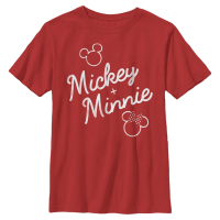 Disney - Mickey Mouse - Mickey & Minnie Signed Together - Enfant T-shirt - Rouge - Devant Disney - Mickey Mouse - Mickey & Minnie Signed Together - Enfant T-shirt - Rouge - Devant