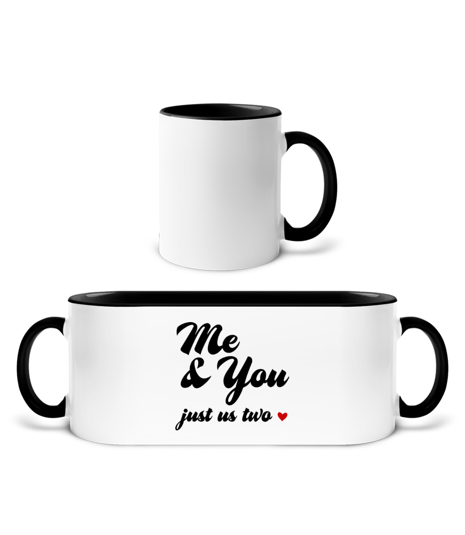 Me & You - Just Us Two - Mug bicolore en céramique - intérieur de couleur - Blanc / Noir - Devant