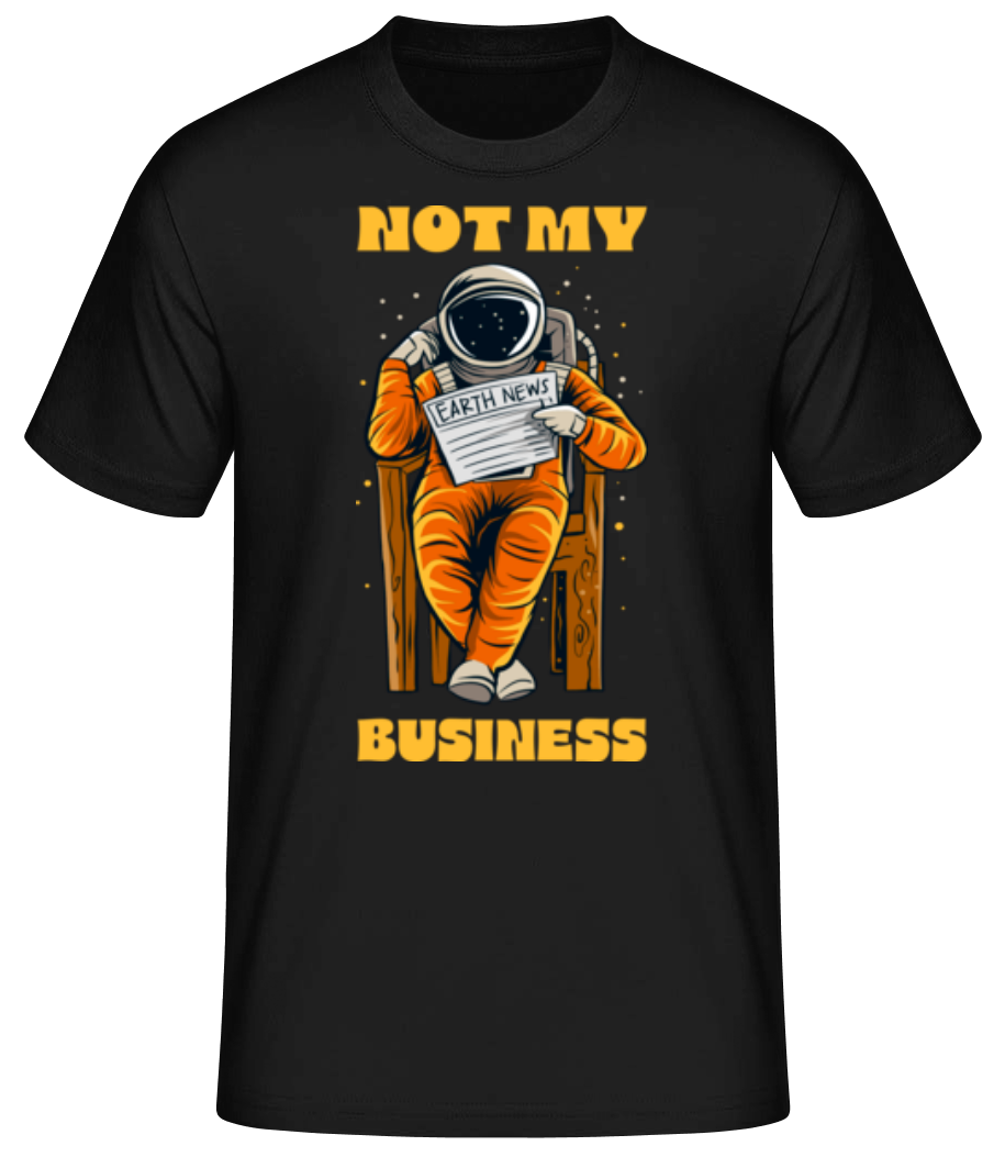 Vorschau: Astronaut Not My Business - Männer Basic T-Shirt - Schwarz - Vorne