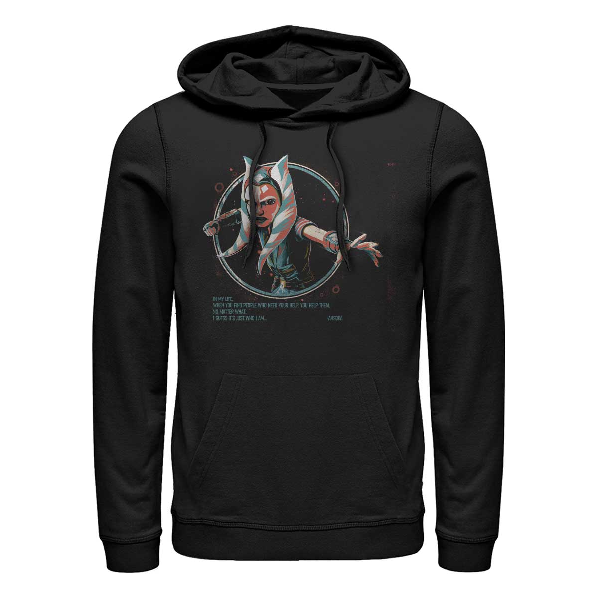 Vorschau: Star Wars - The Clone Wars - Ahsoka Just Who I Am - Unisex Hoodie - Schwarz - Vorne