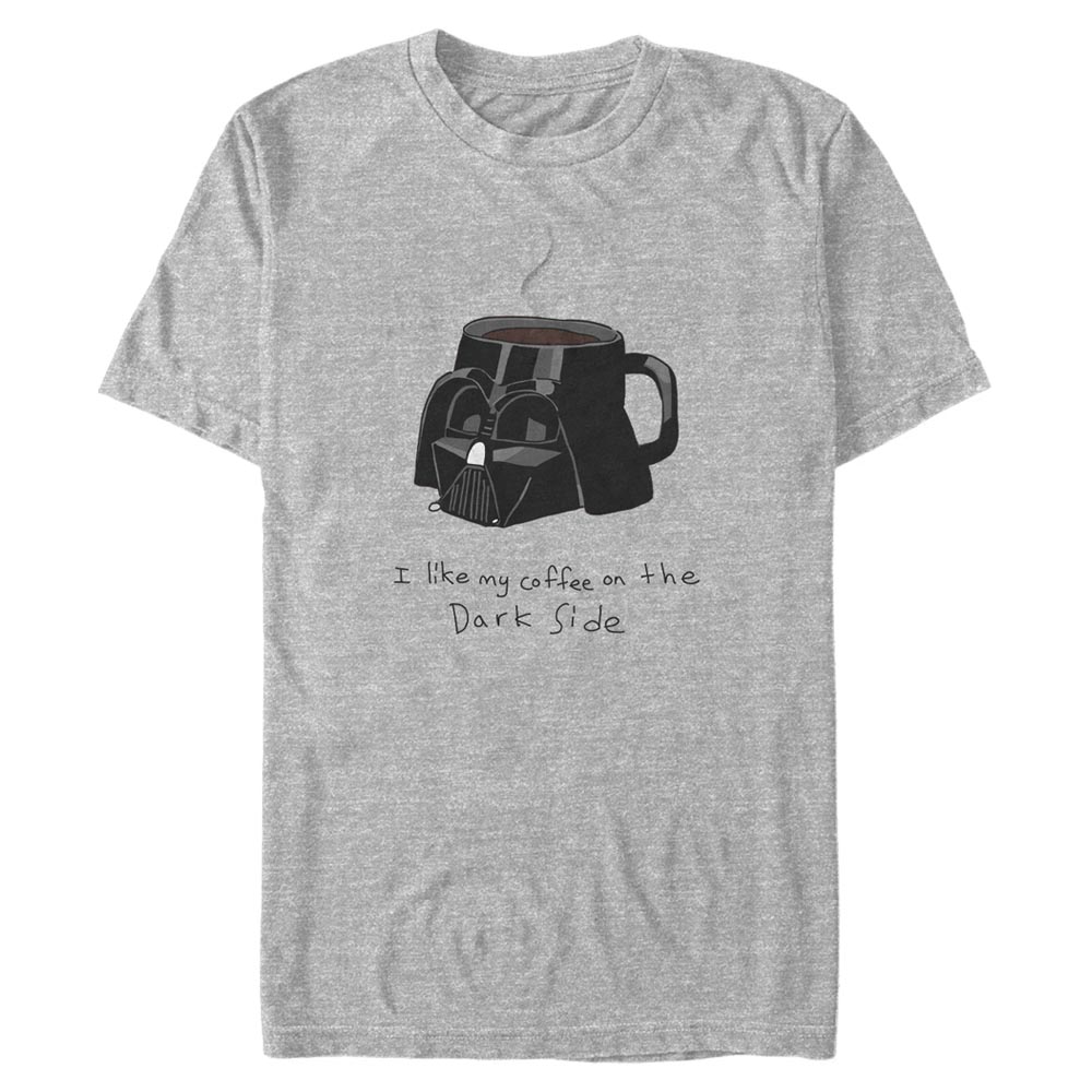 Vorschau: Star Wars - Darth Vader Coffee on the Dark Side - Männer T-Shirt - Grau meliert - Vorne