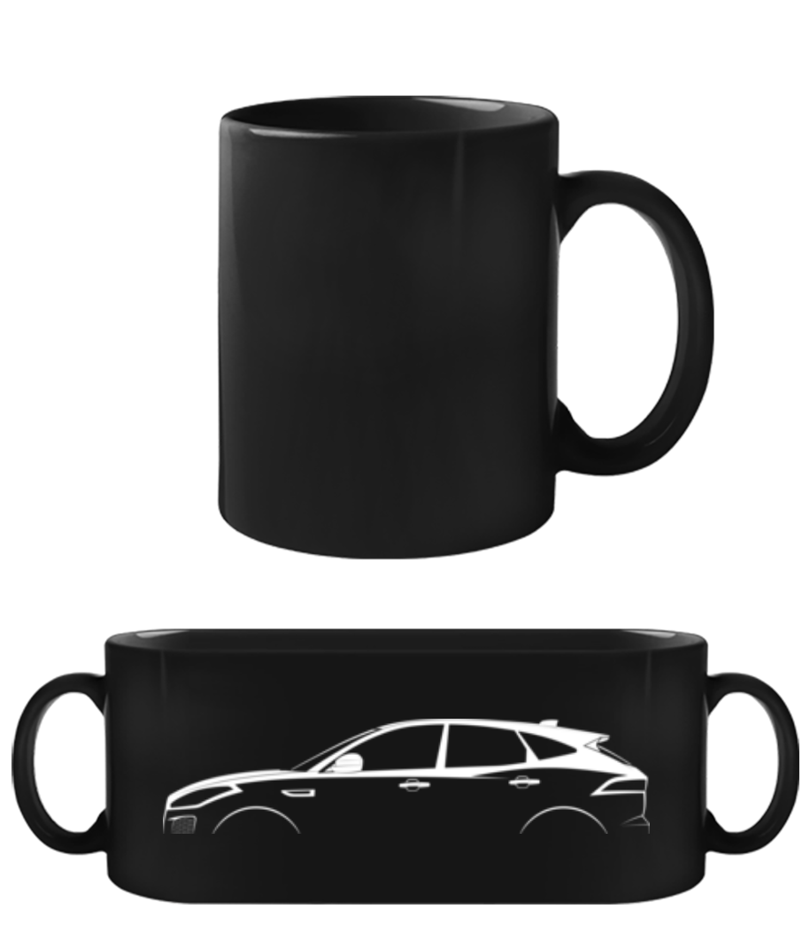 Aperçu: 'Jaguar E-Pace' Silhouette - Tasse Noire - Noir - Devant