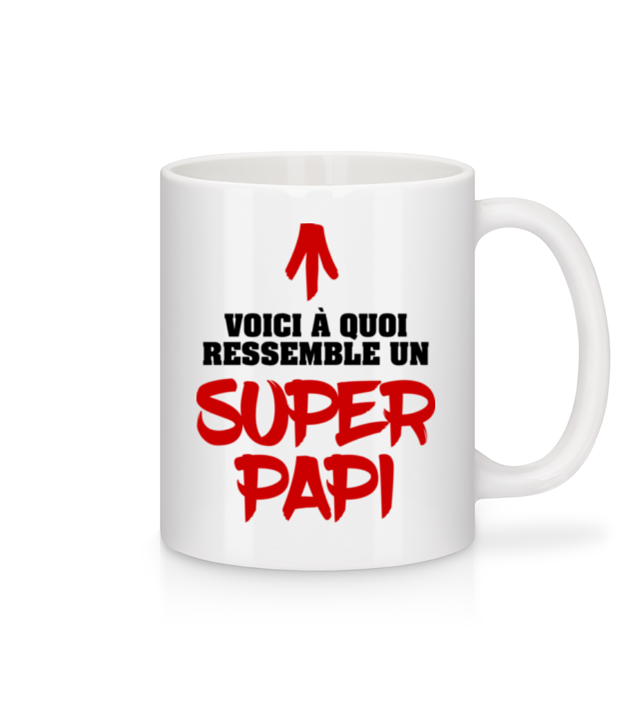 Voici Un Super Papi · Mug en céramique blanc