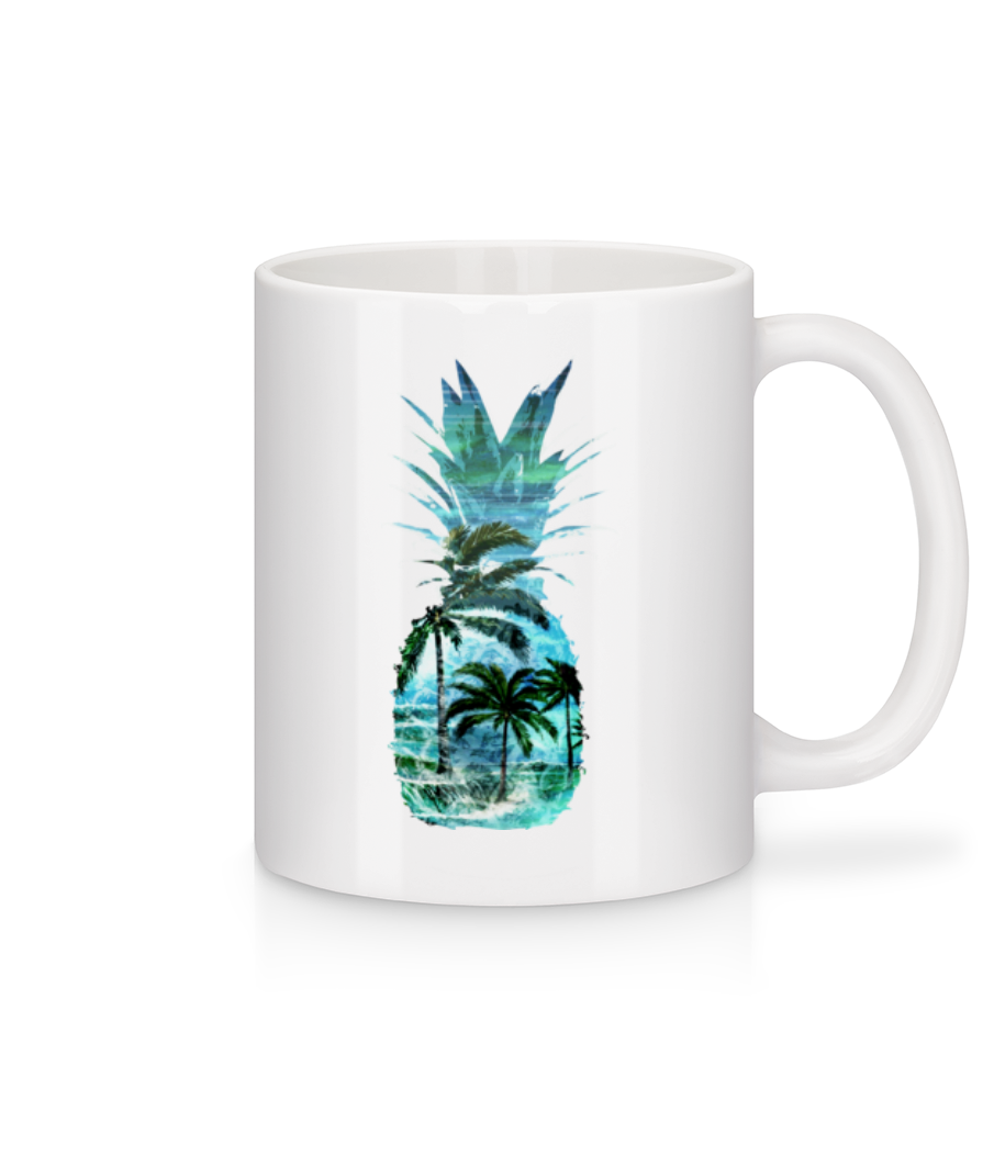 Aperçu: Palmiers Ananas - Mug en céramique blanc - Blanc - Devant