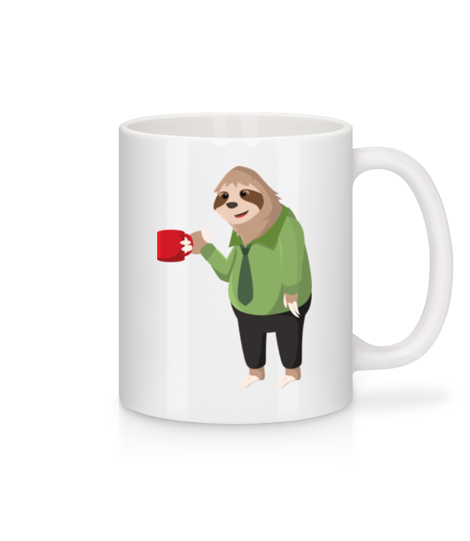 Paresseux Boit Du Café · Mug en céramique blanc
