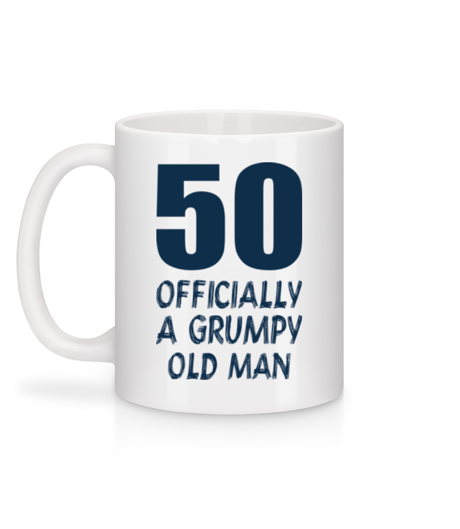 Aperçu: Officially Grumpy Old Man 50 - Mug en céramique blanc - Blanc - Derrière
