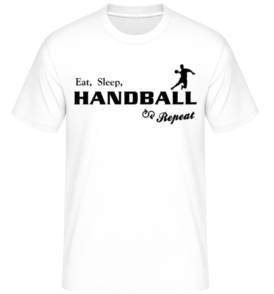 Aperçu: Eat, Sleep, Handball & Repeat -  T-Shirt Shirtinator homme - Blanc - Devant