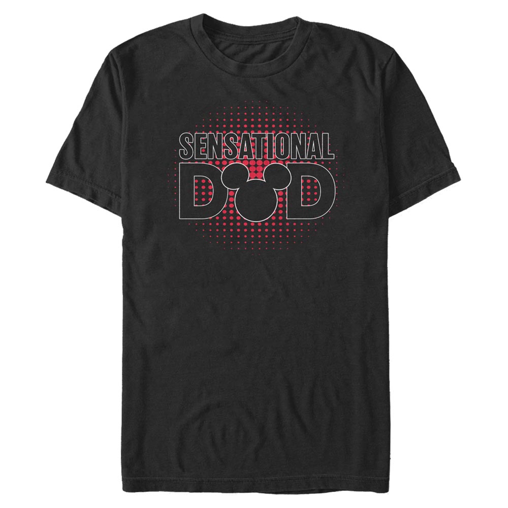 Aperçu: Disney Classics - Mickey Mouse - Mickey Sensational Dad - Father's Day - Homme T-shirt - Noir - Devant