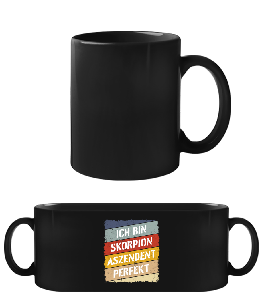 Skorpion Aszendent Perfekt Retro Stil · Schwarze Tasse