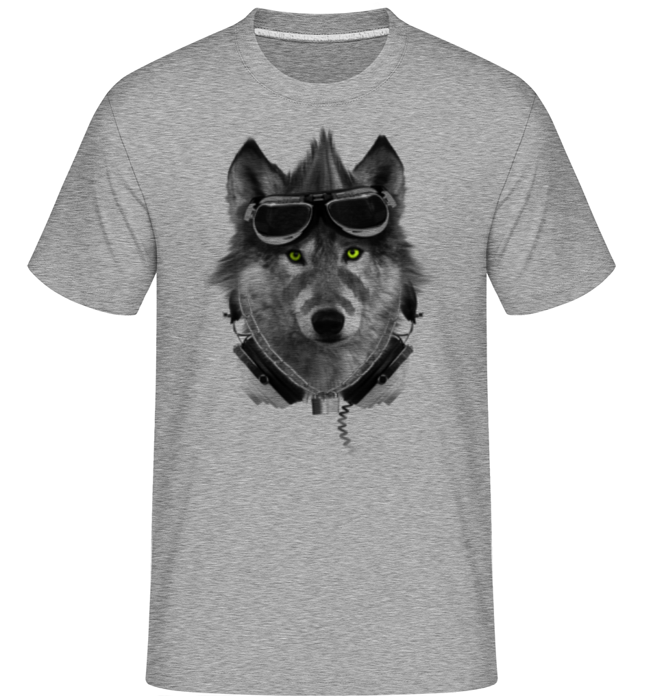Aperçu: Motard Loup -  T-Shirt Shirtinator homme - Gris chiné - Devant