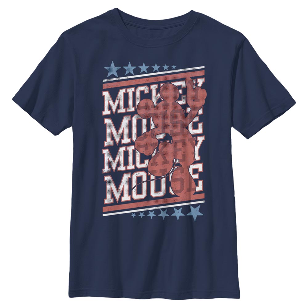 Aperçu: Disney Classics - Mickey Mouse - Mickey Vint Stacker - Enfant T-shirt - Bleu marine - Devant
