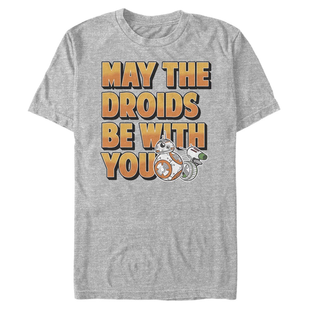 Vorschau: Star Wars - Der Aufstieg Skywalkers - D-O & BB-8 Droids Be With You - May The 4th - Männer T-Shirt - Grau meliert - Vorne