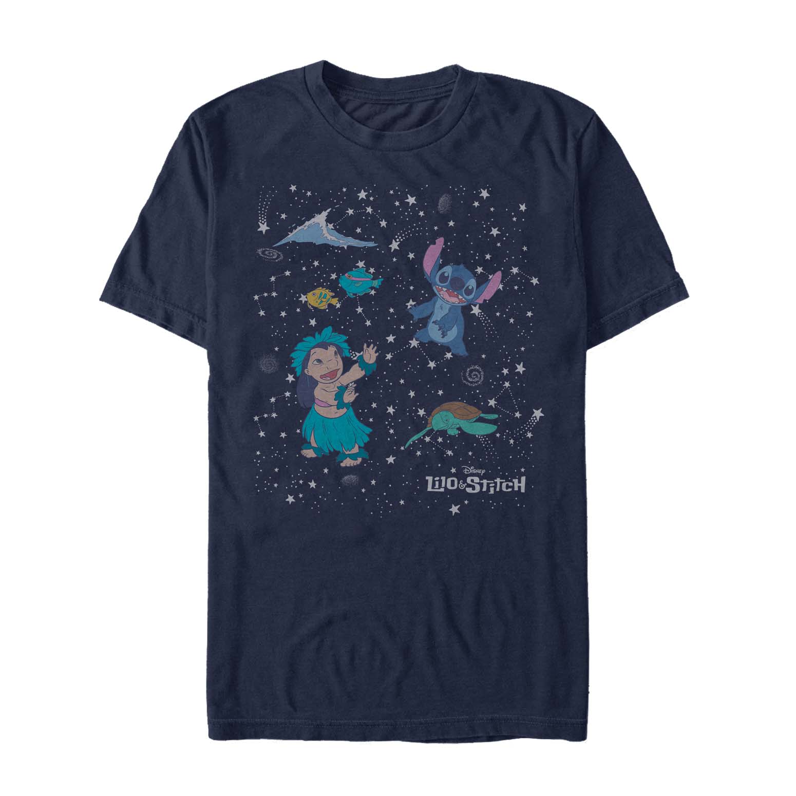 Disney Classics - Lilo & Stitch - Lilo & Stitch Constelation Lilo Stitch - Homme T-shirt - Bleu marine - Devant