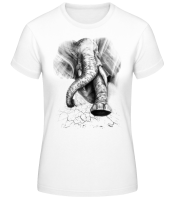 Angry Elephant - Women's Basic T-Shirt - White - Front Angry Elephant - Women's Basic T-Shirt - White - Front