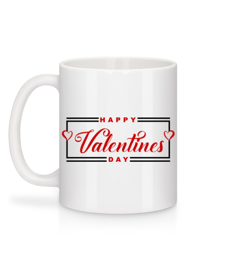 Happy Valentines Day - Mug en céramique blanc - Blanc - Derrière