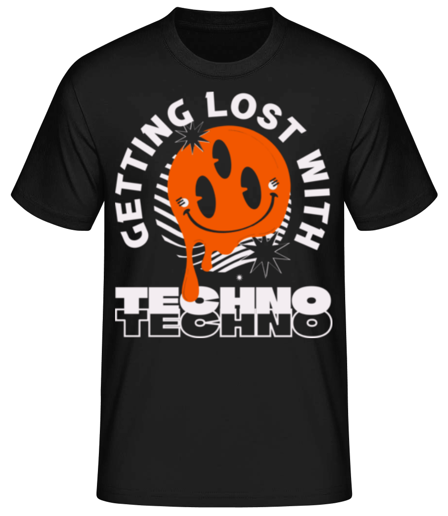 Aperçu: Getting Lost With Techno - T-shirt standard Homme - Noir - Devant