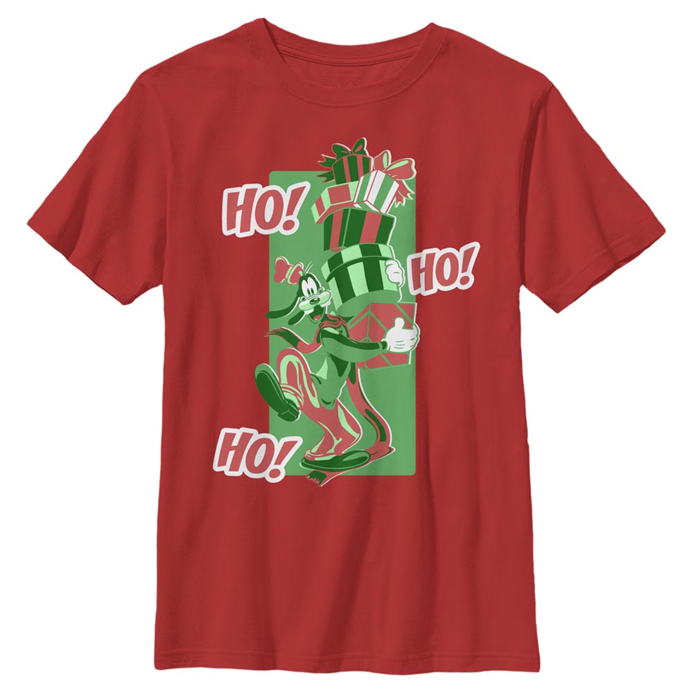Disney Classics - Mickey Mouse - Goofy Ho Ho A-Hyuk - Christmas - Enfant T-shirt - Rouge - Devant