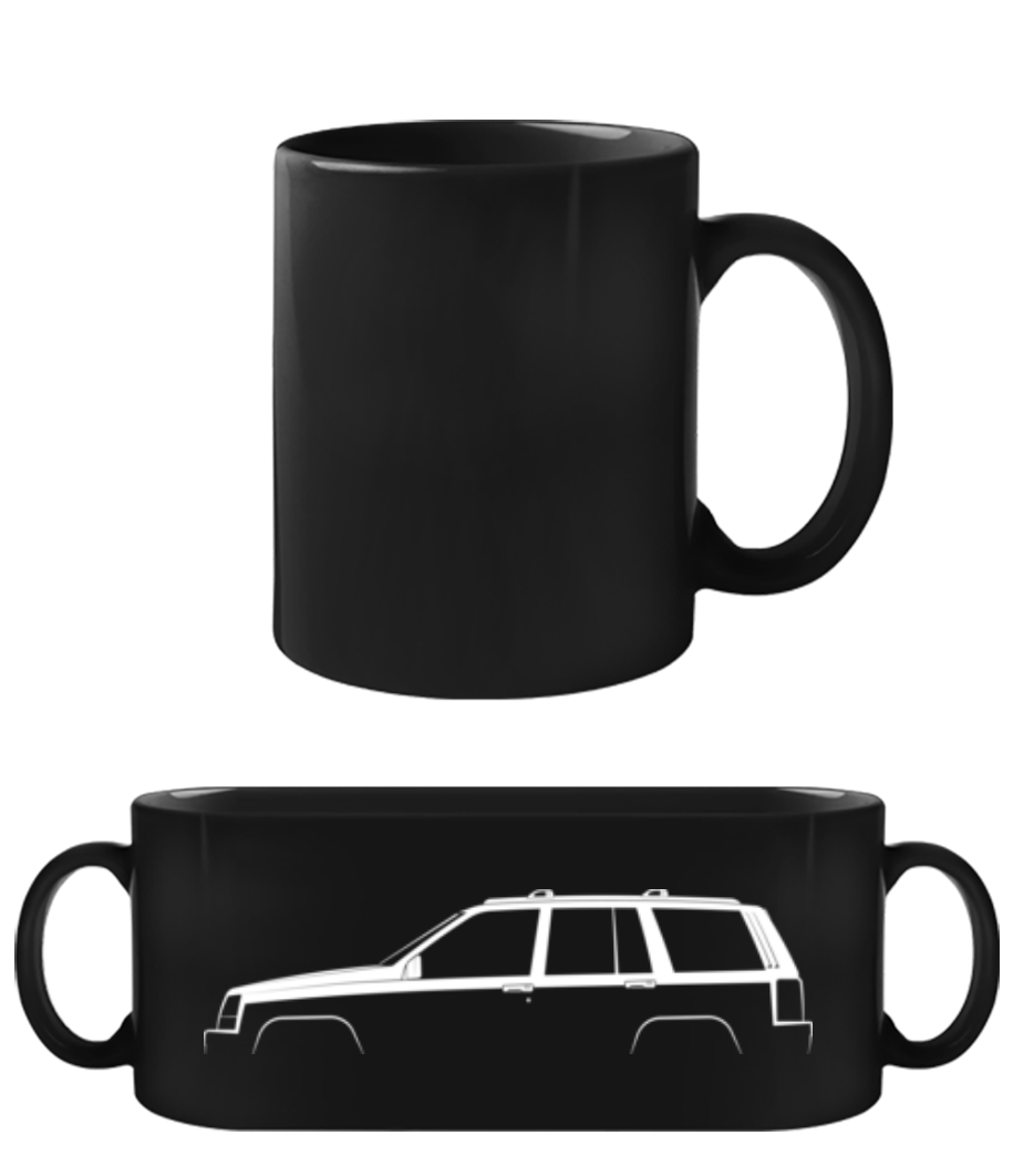 'Jeep Grand Cherokee (ZJ)' Silhouette - Tasse Noire - Noir - Devant