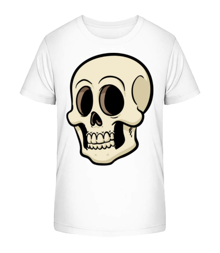 Aperçu: Crâne De Dessin Animé - T-shirt bio Enfant Stanley Stella 2.0 - Blanc - Devant
