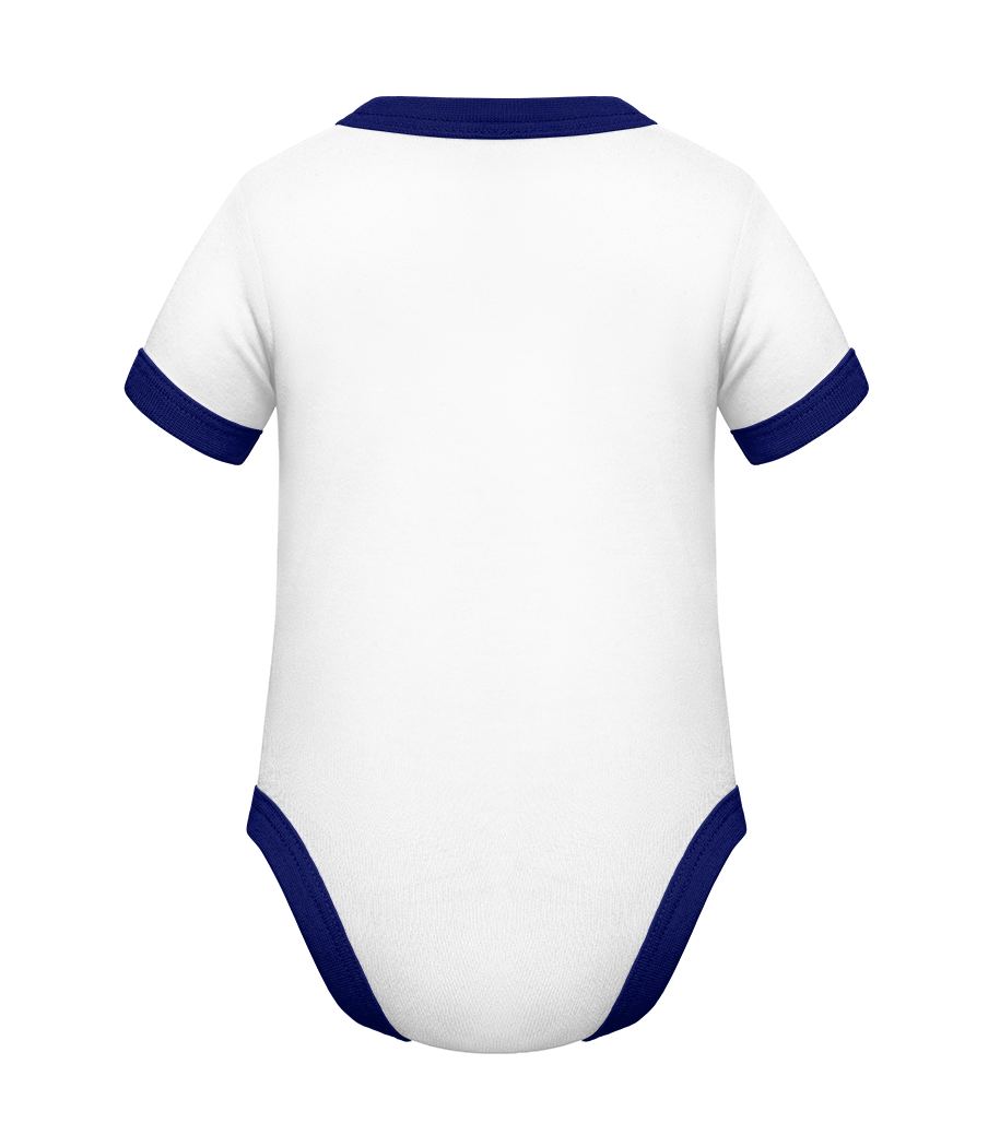 Aperçu: Body manches courtes Bébé - Blanc / Bleu marine - Derrière