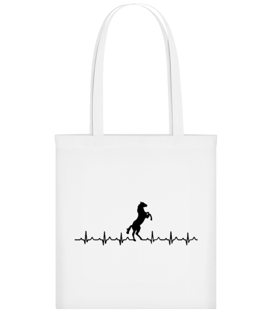 Aperçu: Pulsation Cheval - Tote Bag - Blanc - Devant