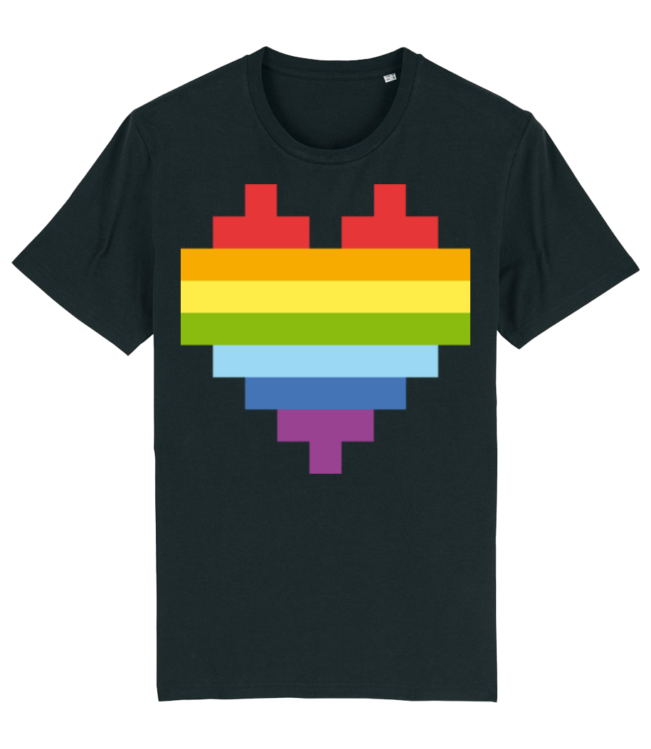 Rainbow Heart · T-shirt bio Homme Stanley Stella 2.0