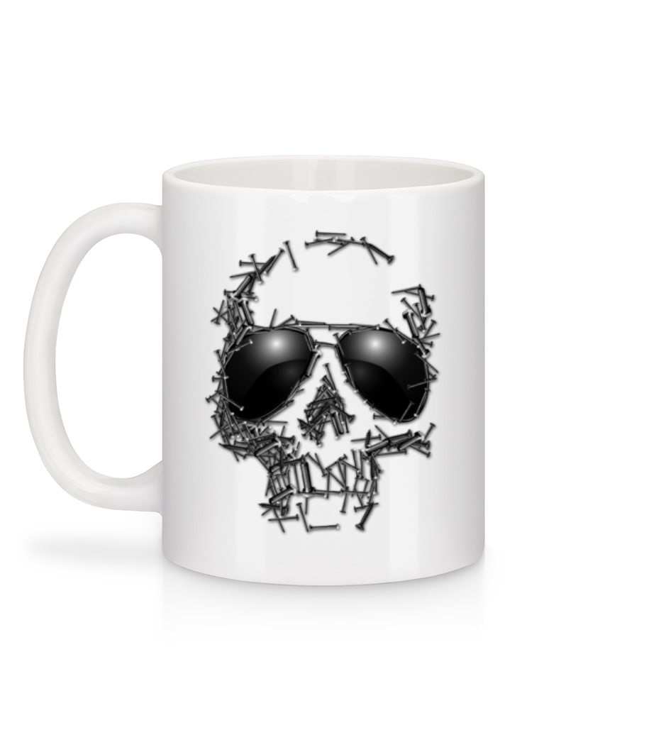 Lunettes De Soleil Crâne - Mug en céramique blanc - Blanc - Derrière