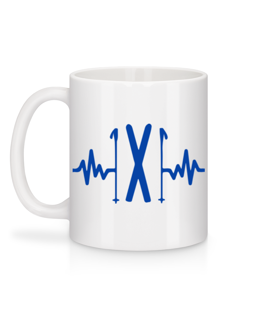 Ski Pulsation - Mug en céramique blanc - Blanc - Derrière
