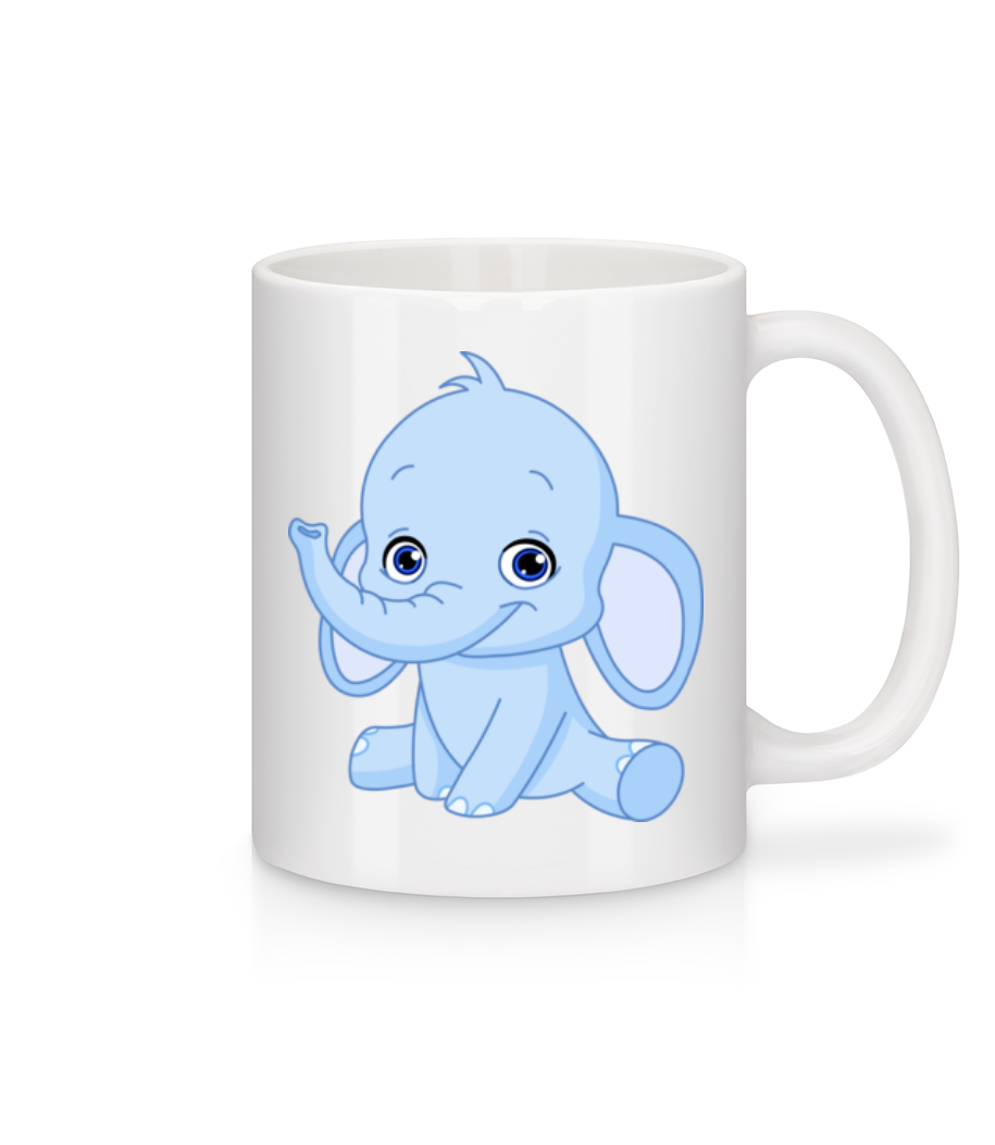 Éléphant Comic · Mug en céramique blanc
