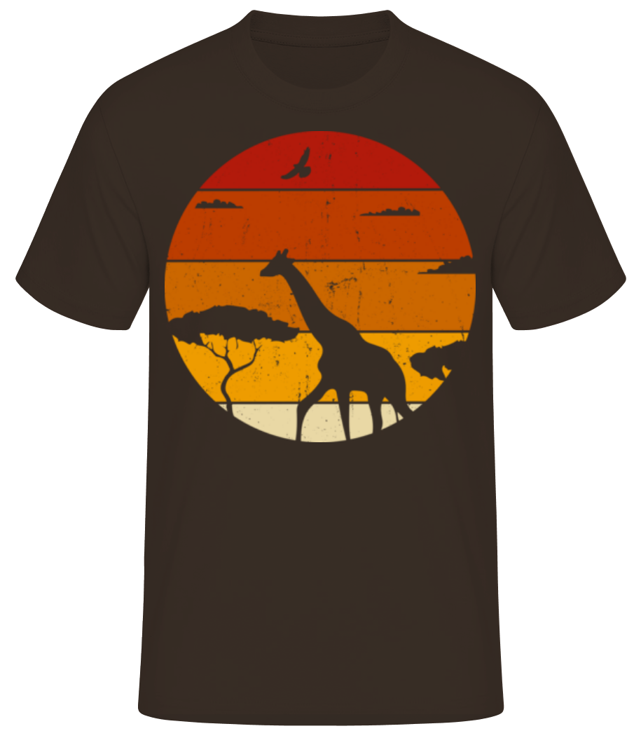 Girafe Coucher De Soleil Rétro · T-shirt standard Homme