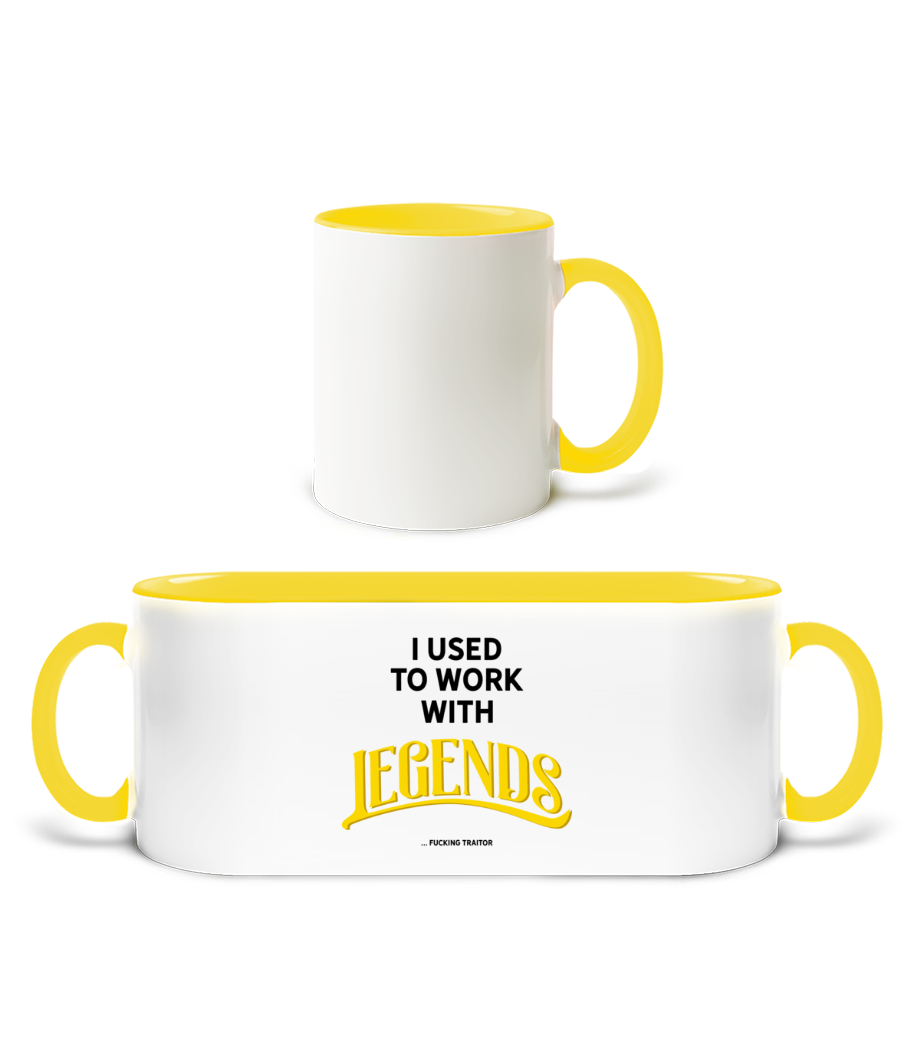 Used To Work With Legends · Mug bicolore en céramique - intérieur de couleur