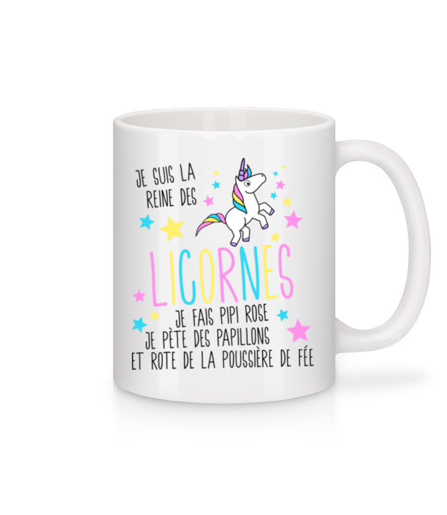Je Suis La Reine Des Licornes · Mug en céramique blanc