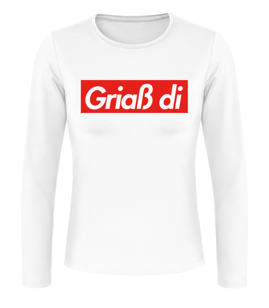 Vorschau: Griaß Di - Frauen Longsleeve Basic - Weiß - Vorne