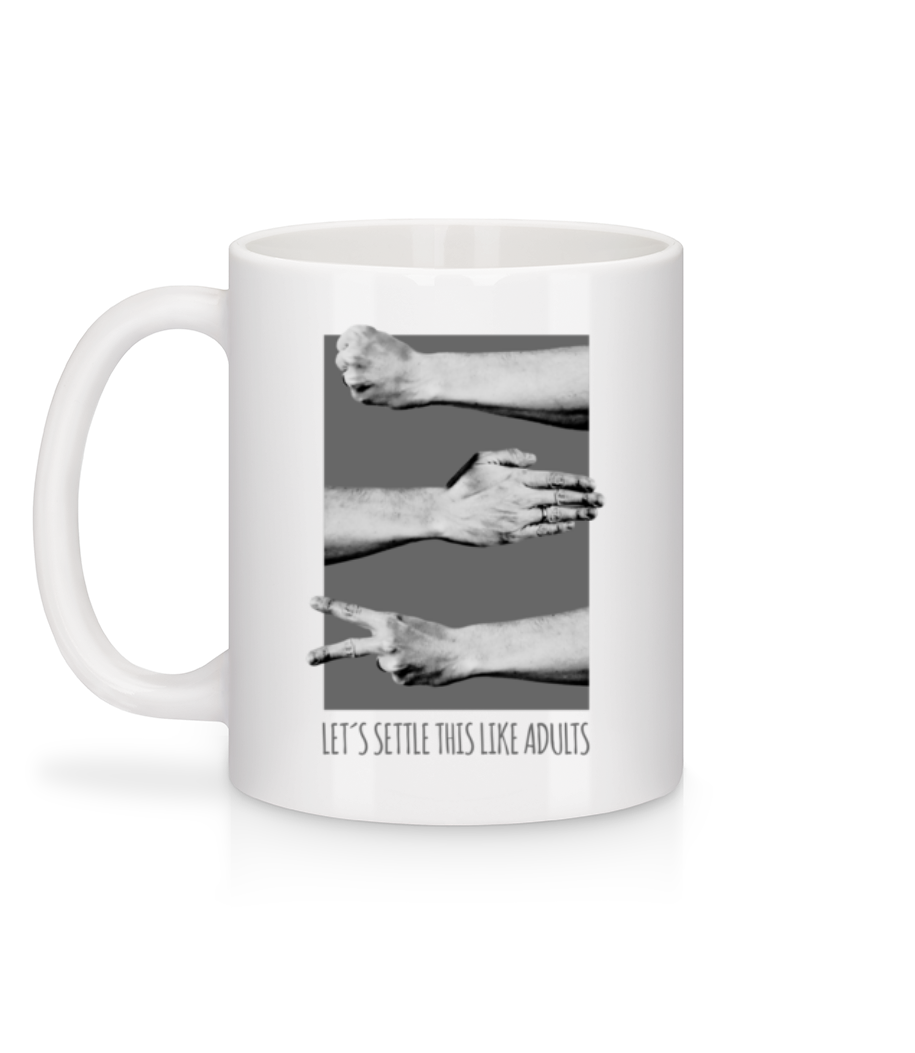 Let's Settle This Like Adults - Mug en céramique blanc - Blanc - Derrière