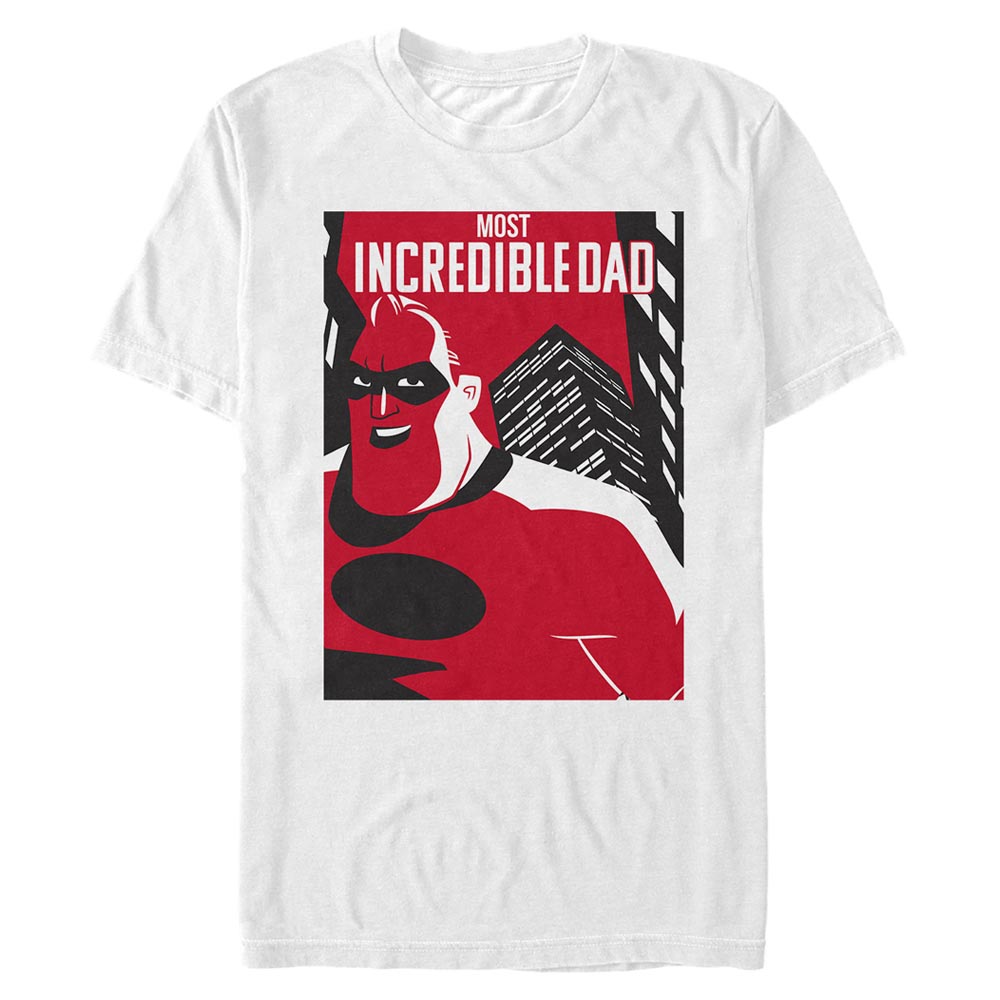 Aperçu: Disney - Les Indestructibles - Mr. Incredible Dad Poster - Father's Day - Homme T-shirt - Blanc - Devant